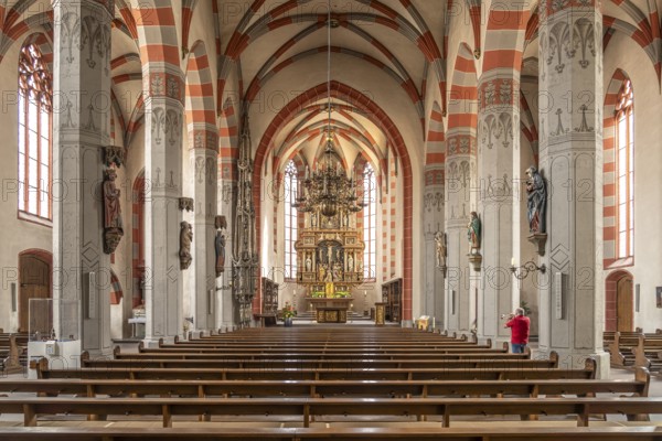 Interior of the Roman Catholic parish church of St Andrew in Ochsenfurt, Lower Franconia, Bavaria,