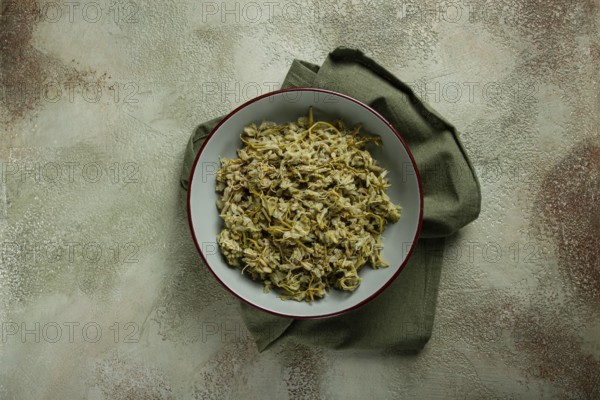 Jonjoli, Colchian klekachka, Georgian appetizer, pickled jonjoli, no people