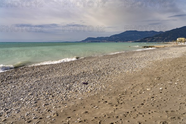 Ser beach of Vallecrosia, Riviera di Ponente, Liguria, Italy, Europe