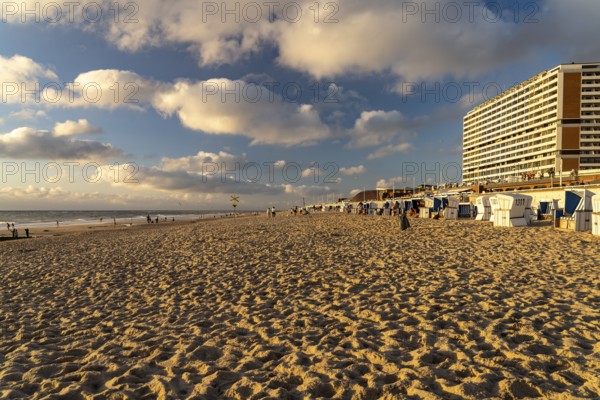 Flat tower block on Weststrand near Westerland, Sylt island, North Friesland district,