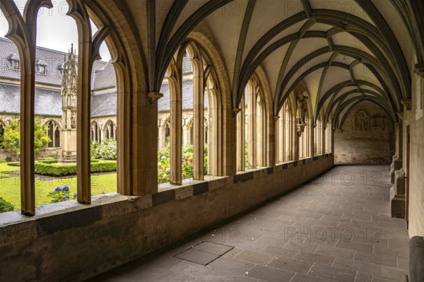 Inner courtyard and cloister of the Catholic Church of St Viktor in Xanten, Lower Rhine, North