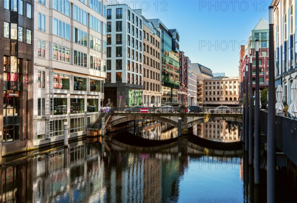 Architecture on the Alster in the city centre of Hamburg, Germany, Europe