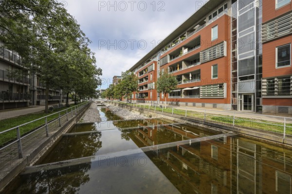 Duisburg, Ruhr area, North Rhine-Westphalia, Germany, sponge city. Climate-resilient city. Modern