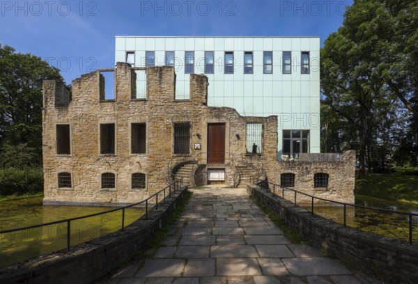 Bochum, North Rhine-Westphalia, Germany - Weitmar Castle Park. Park with the ruins of a 16th