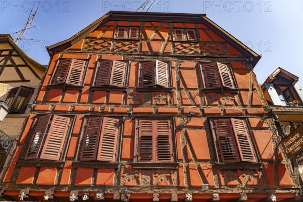 Siedel half-timbered house in Ribeauville, Alsace, France, Europe