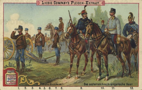 Picture series The Austro-Hungarian Army, Liebig picture, digitally restored reproduction of a