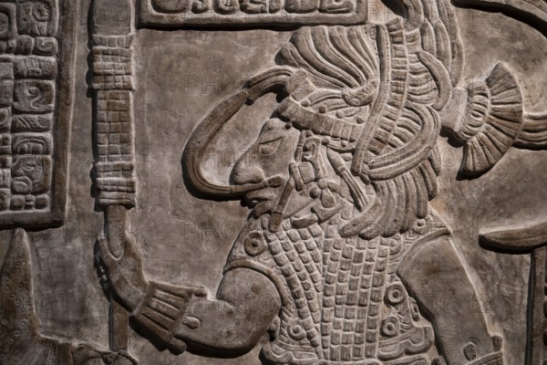 Mayan relief, British Museum, London, London region, England, Great Britain