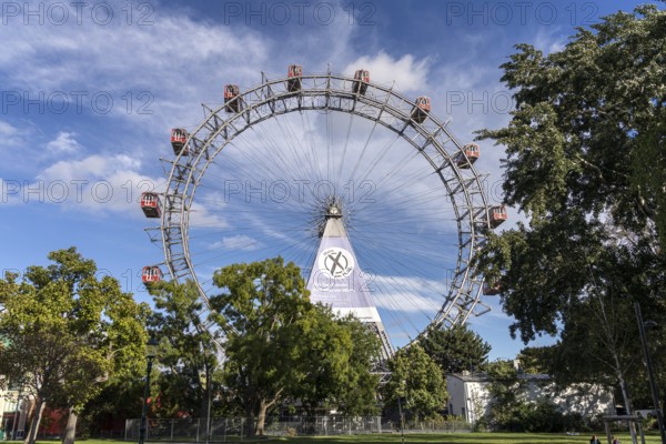 Ferris wheel in the amusement park in the Prater, the Wurstelprater in Vienna, Austria, Europe