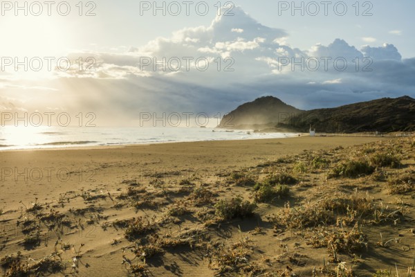 Lonely beach, Spiaggia Feraxi, sunrise, Capo Ferrato, Muravera, Province of Cagliari, Sardinia,