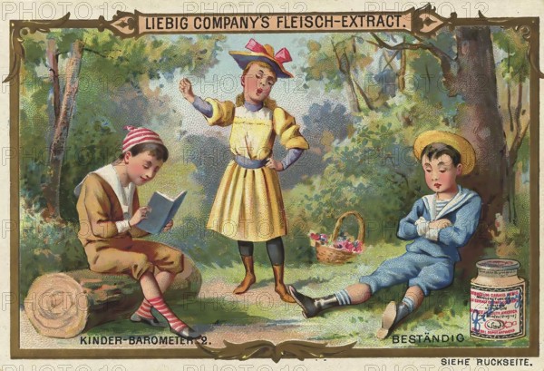 Picture series Children's barometer, 2, constant, relaxed children, Liebig picture, digitally