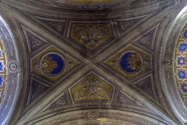 Ceiling fresco of the parish church of Sant'Anna, 1747-1753, interior view, mountain village of