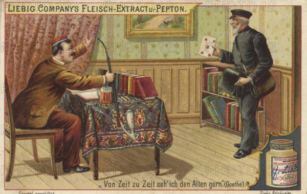 Picture series Sayings of famous poets, Goethe, from time to time I like to see the old man, Liebig