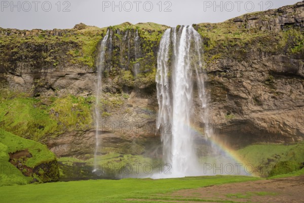 Waterfall Seljalandsfoss, 60 m high, located in southern iceland