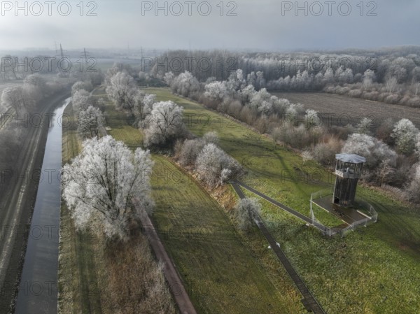 Recklinghausen, Castrop-Rauxel, North Rhine-Westphalia, Germany - Winter landscape EMSCHERLAND,