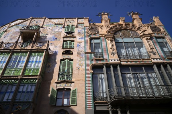 Art Nouveau building Can Forteza-Reym, inspired by Antoni Gaudí, Palma de Majorca, Majorca,