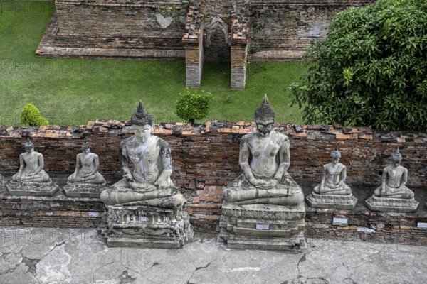 Buddha statues in Wat Yai Chai Mongkhon, Buddhist temple, Ayutthaya, Ayutthaya province, Thailand,