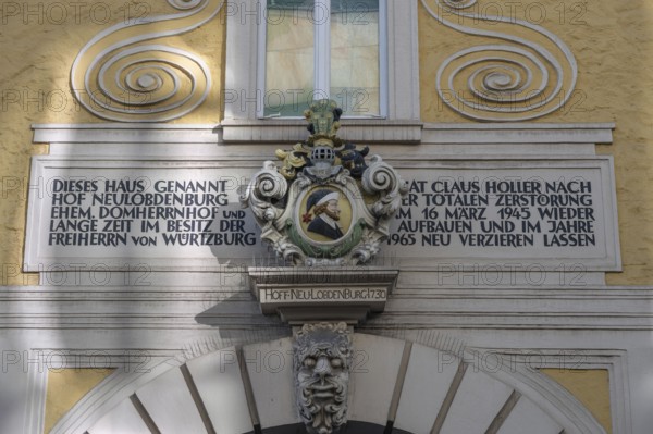 Detailed view of the former Domherrenhof, called Hof Neulobdenburg, rebuilt after the war,
