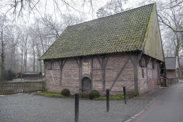 Historic Haarmühle, watermill from 1619, Ahaus-Alstätte, Münsterland, North Rhine-Westphalia,