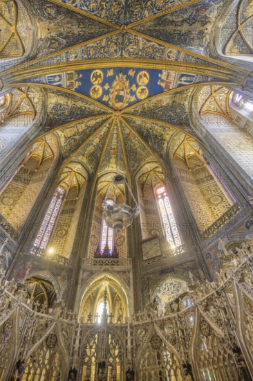 Ceiling fresco in St Cecilia's Cathedral, Albi, Département Tarn, France, Europe