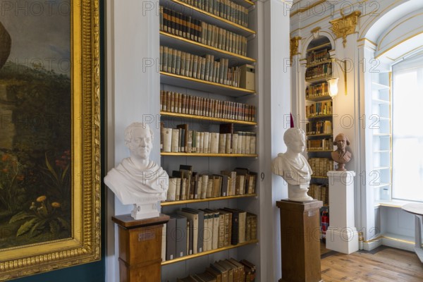 Central Rococo Hall of the Duchess Anna Amalia Library in Weimar, Thuringia, Germany, Europe