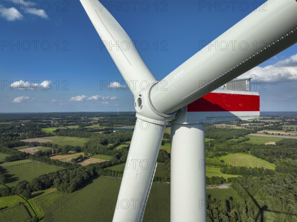 Dorsten, North Rhine-Westphalia, Germany, new construction of a wind turbine. Wind farm Große