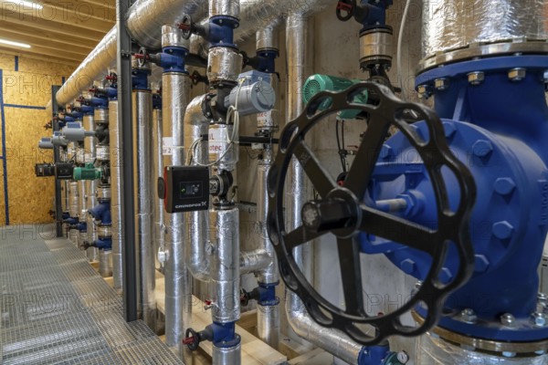Pipelines, control elements of the heat storage tank of a biogas plant, 5000 cubic metres of hot
