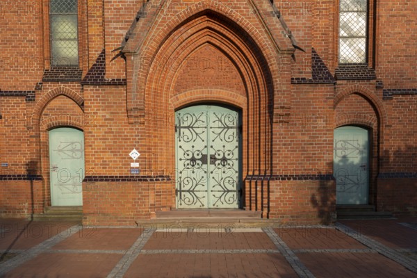 View of the entrance area of a church, Aller Leine Valley, Wittlohe, Kirchlinteln, Verden, Lower