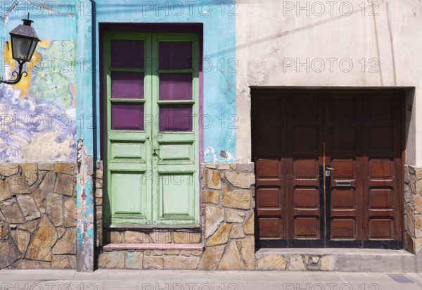 Argentina, Colorful buildings on Central Salta Plaza of 9 of July, 9 De Julio in historic center,