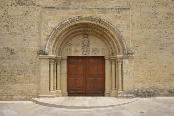 Portal with tympanum of the Saint Michel church, church portal, church door, Salon-de-Provence,