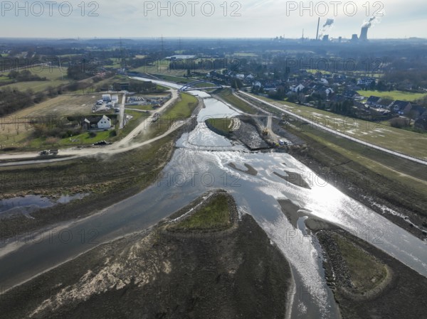 Dinslaken, Voerde, North Rhine-Westphalia, Germany - New Emscher estuary into the Rhine.