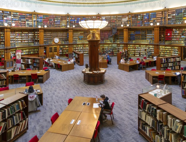 Historic circular Picton Reading Room inside Liverpool Central library, city of Liverpool, England,