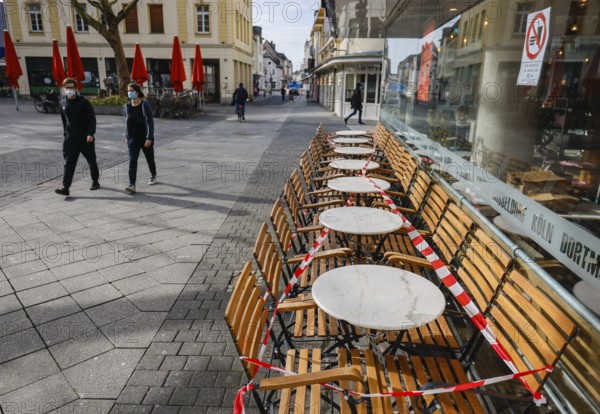 Krefeld, North Rhine-Westphalia, Germany - Krefeld city centre in times of the corona crisis during