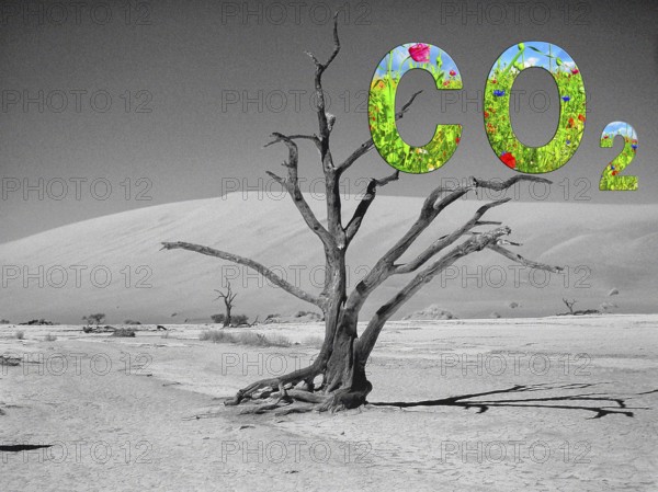 Symbolic image, carbon dioxide CO2, climate protection, climate change, world worth living in,