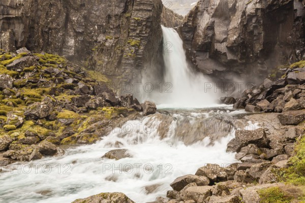Folaldafoss Waterfall, Berufkordur, Eastfjords, East Region Austurland, Iceland, Europe