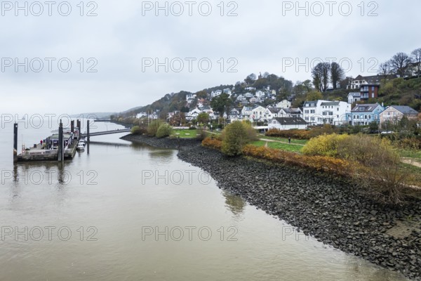 Jetty on the Elbe in Blankenese near Hamburg, Germany, Europe