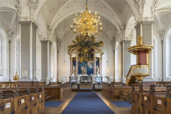 Interior of the Evangelical Lutheran Church of the Saviour in front of Frelsers Kirke, Copenhagen,