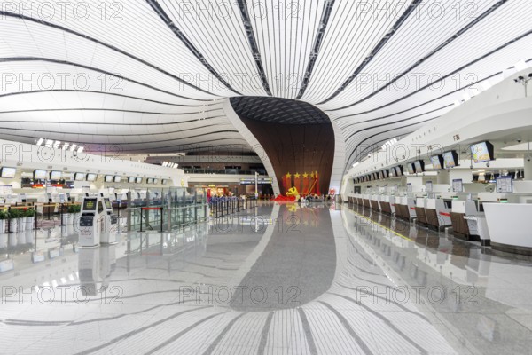 Terminal of the new Beijing Daxing New International Airport (PKX) in Beijing, China, Asia