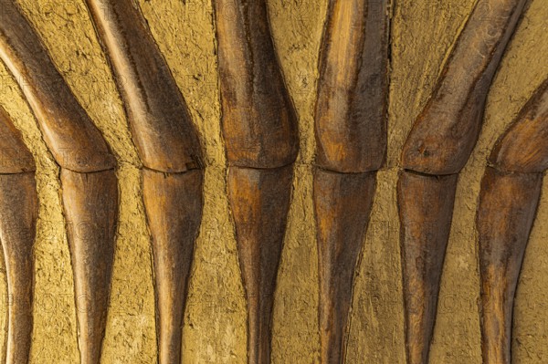 Vaulted ceiling with wooden substructure in the largest preserved mud town in Oman, Al Bilaad, Al