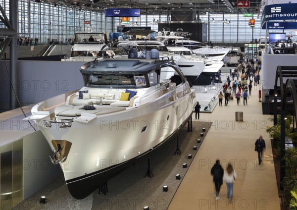 Düsseldorf, North Rhine-Westphalia, Germany - Luxury yachts at the boot Düsseldorf trade fair