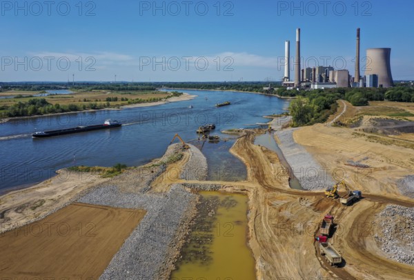 Dinslaken, Voerde, North Rhine-Westphalia, Germany, Emscher estuary into the Rhine. Construction