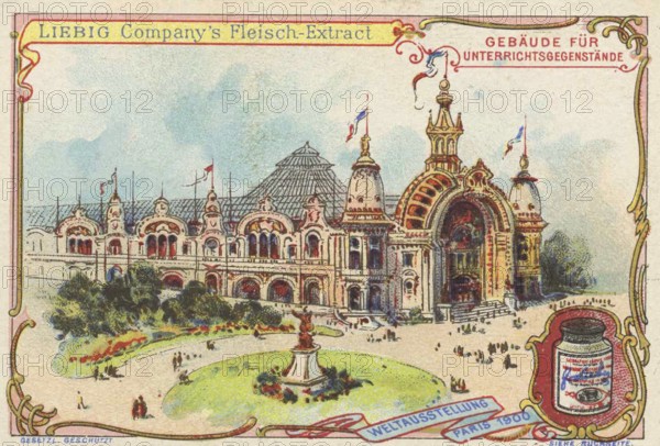 Picture series World Exhibition 1900, Paris, France, building for teaching objects, Liebig picture,