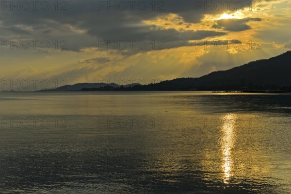 Tropical sunset on a beach in Koh Samui, Thailand, Asia