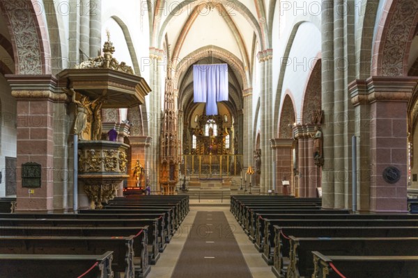 Interior of St Peter's Cathedral, Fritzlar, Schwalm-Eder district, Hesse, Germany, Europe