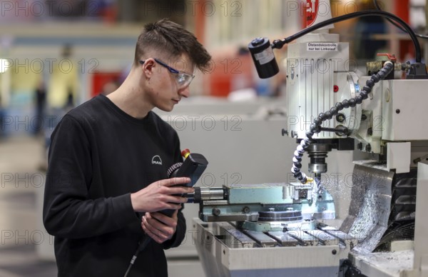 Oberhausen, North Rhine-Westphalia, Germany, Apprentices in metalworking professions. Apprentice at