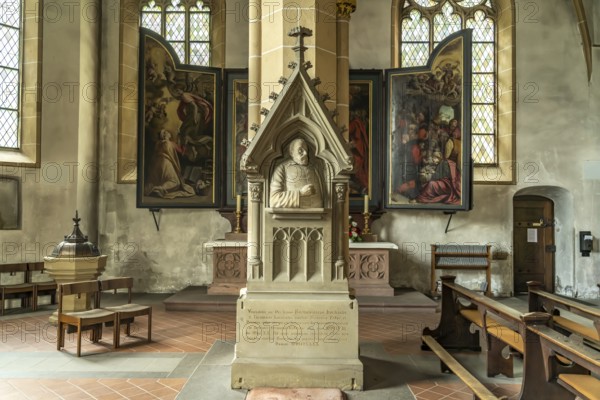 Interior of St Martin's Basilica in Bingen am Rhein, Rhineland-Palatinate, World Heritage Upper