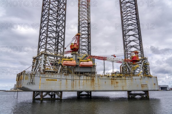 Maritime work platform Grannos, in the port of Maasvlakte, Rotterdam, Netherlands
