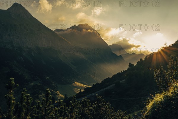 Landscape around the Hahntennjoch in Tyrol in Lechtal, Austria, Europe