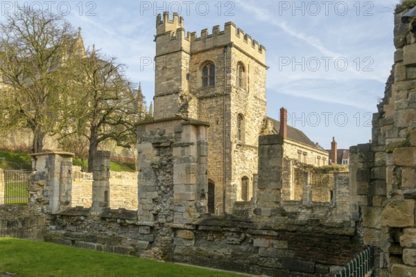 Ruins of medieval Bishops' Palace, city of Lincoln, Lincolnshire, England, UK