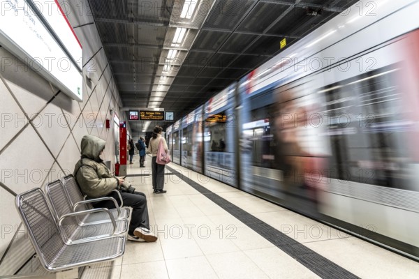 Modern underground station on the Wehrhahn line, Kirchplatz, 6 new stations, opened in 2016, on the