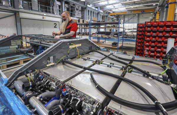 Herten, North Rhine-Westphalia, Germany, Cummins Hydrogenics fuel cell factory. An employee